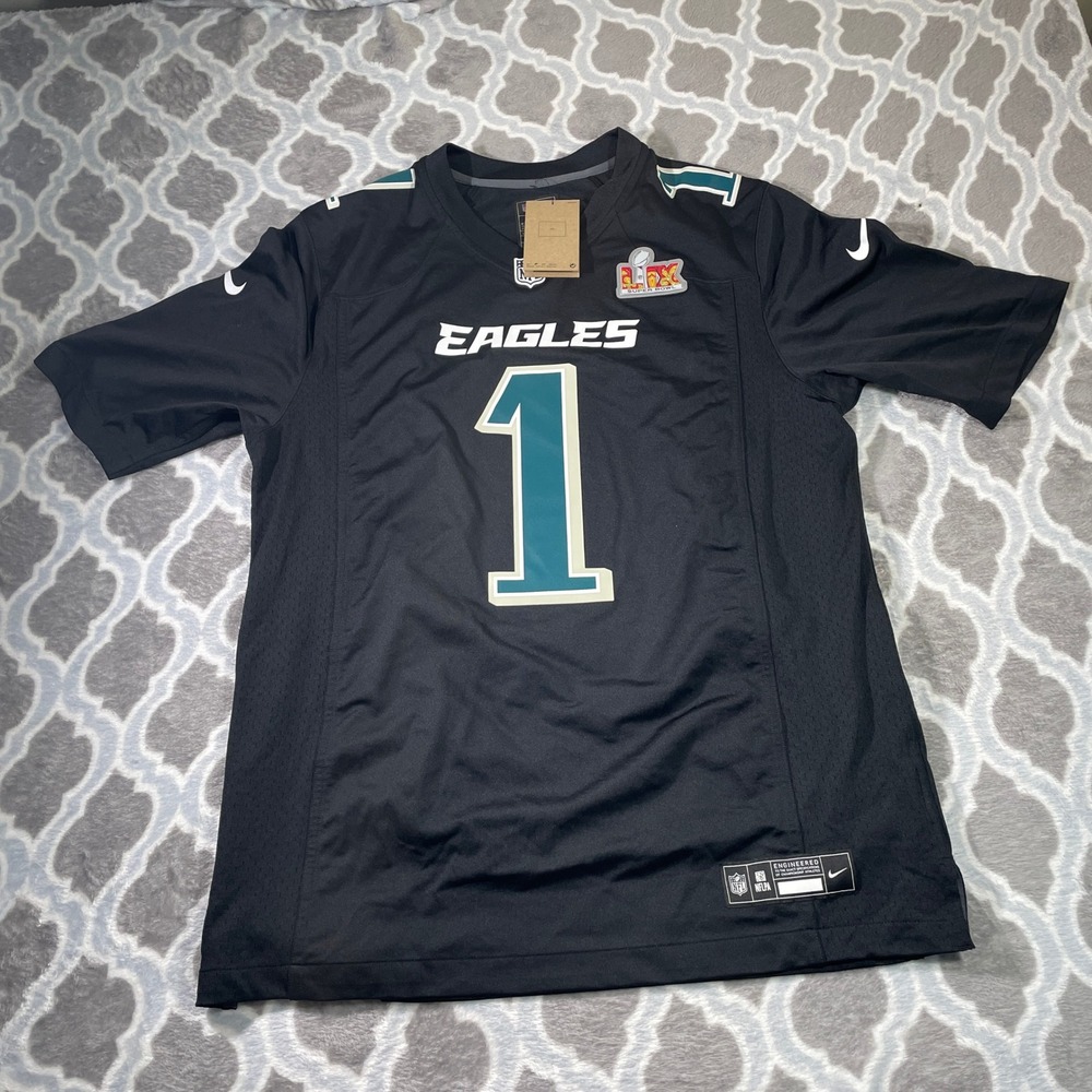 Nike Jalen Hurts Jersey Mens L Black Philadelphia Eagles Super Bowl LVII LVII